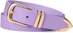 Women's PU Leather Belt with Gold Buckle | Fashion Belt