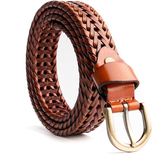 Women's Braided Genuine Leather Belt | Adjustable Waist Belt