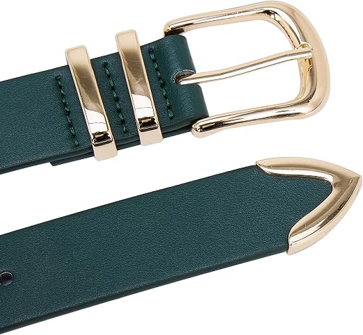 Women's PU Leather Belt with Gold Buckle | Fashion Waist Belt