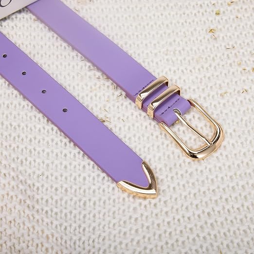 Women's PU Leather Belt with Gold Buckle | Fashion Belt