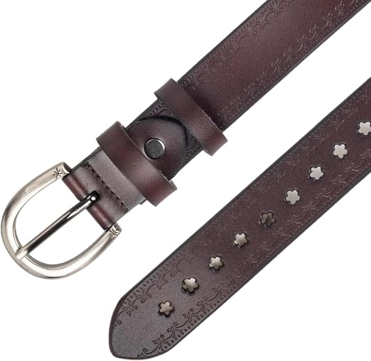 Women's Hollow Flower Leather Belt | Adjustable Waist Belt