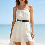 Women's Braided Woven Belt with Gold Buckle | Adjustable